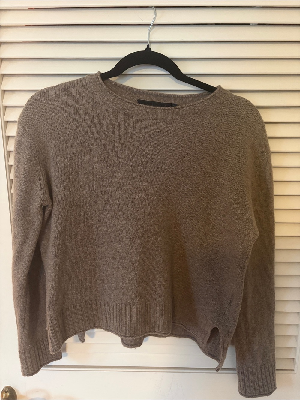 Jenni Kayne Neutral Taupe Crewneck Women’s Everyday Sweater wool cashmere